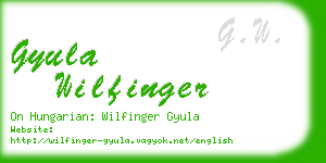 gyula wilfinger business card